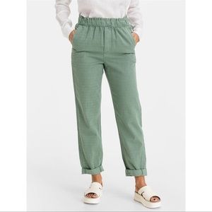 GAP Paperbag Pull On Tencel Straight Leg Pants Green 14